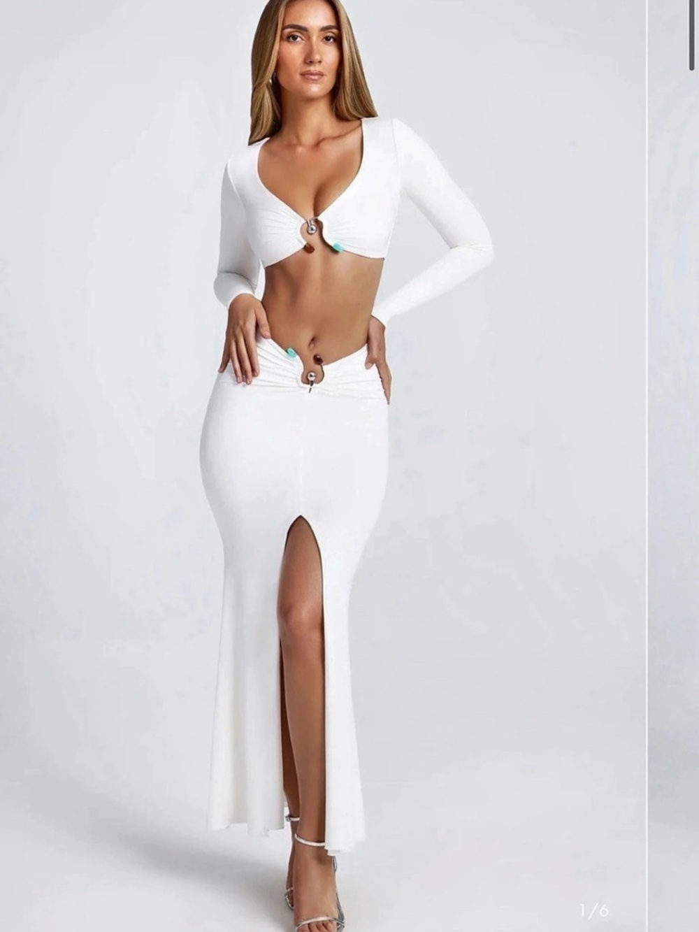 Adena white maxi skirt - Oh Polly